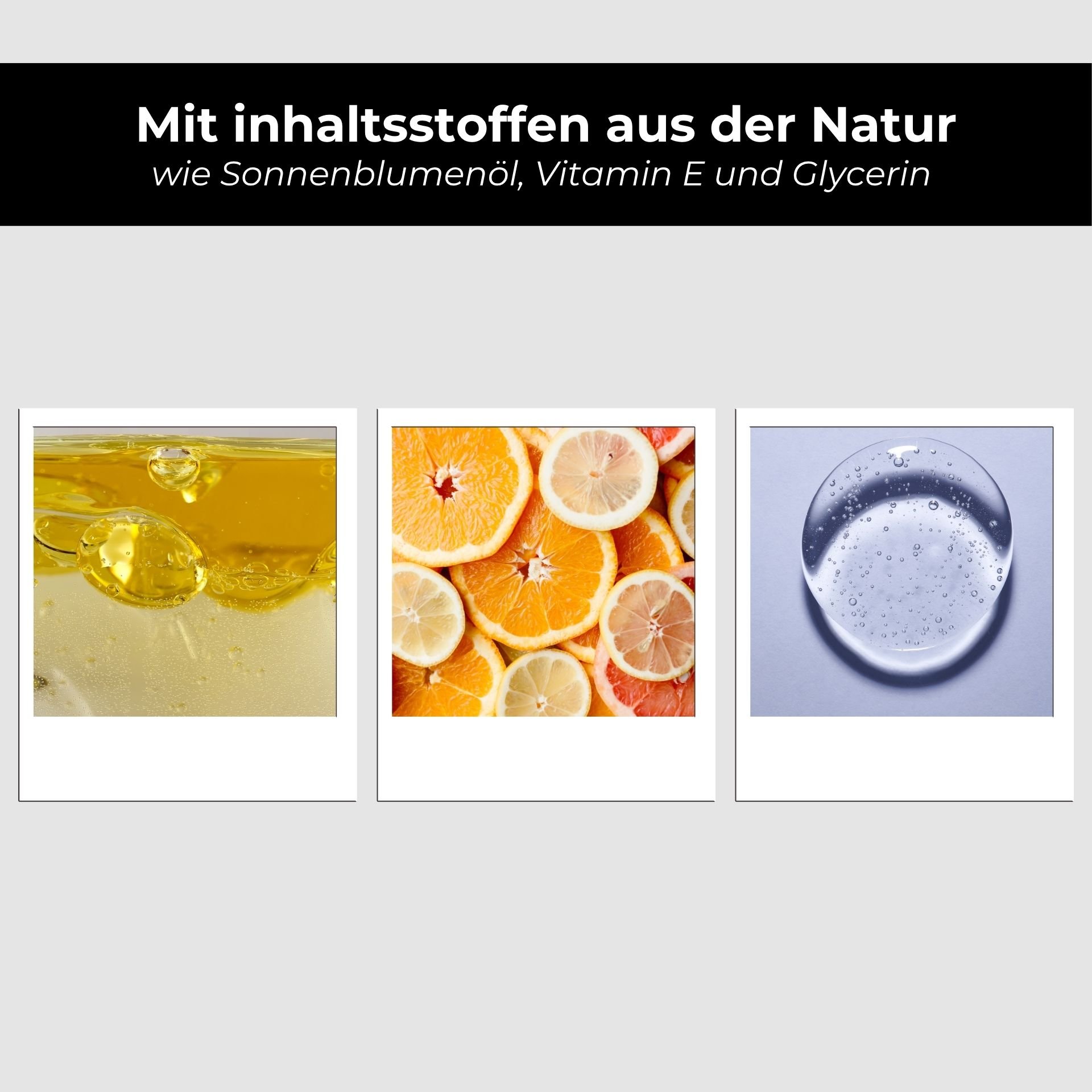 Nahaufnahme der geschmeidigen Reinigungsformel mit natürlichen Ölen.