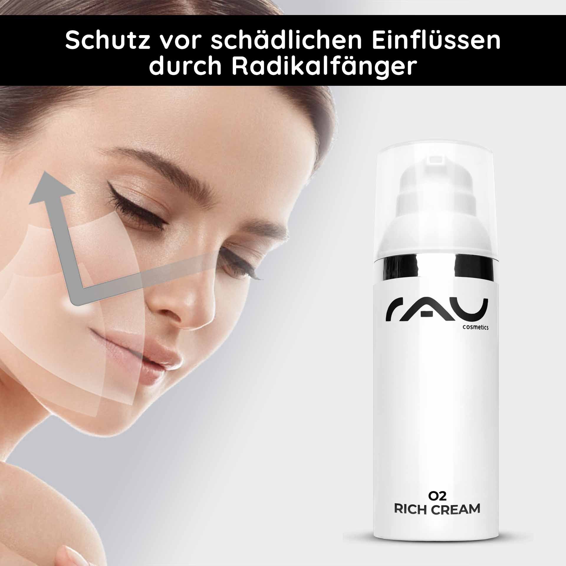 RAU O2 Rich Cream 50ml - Rich night cream in a jar with a silver label for skin in need of regeneration.