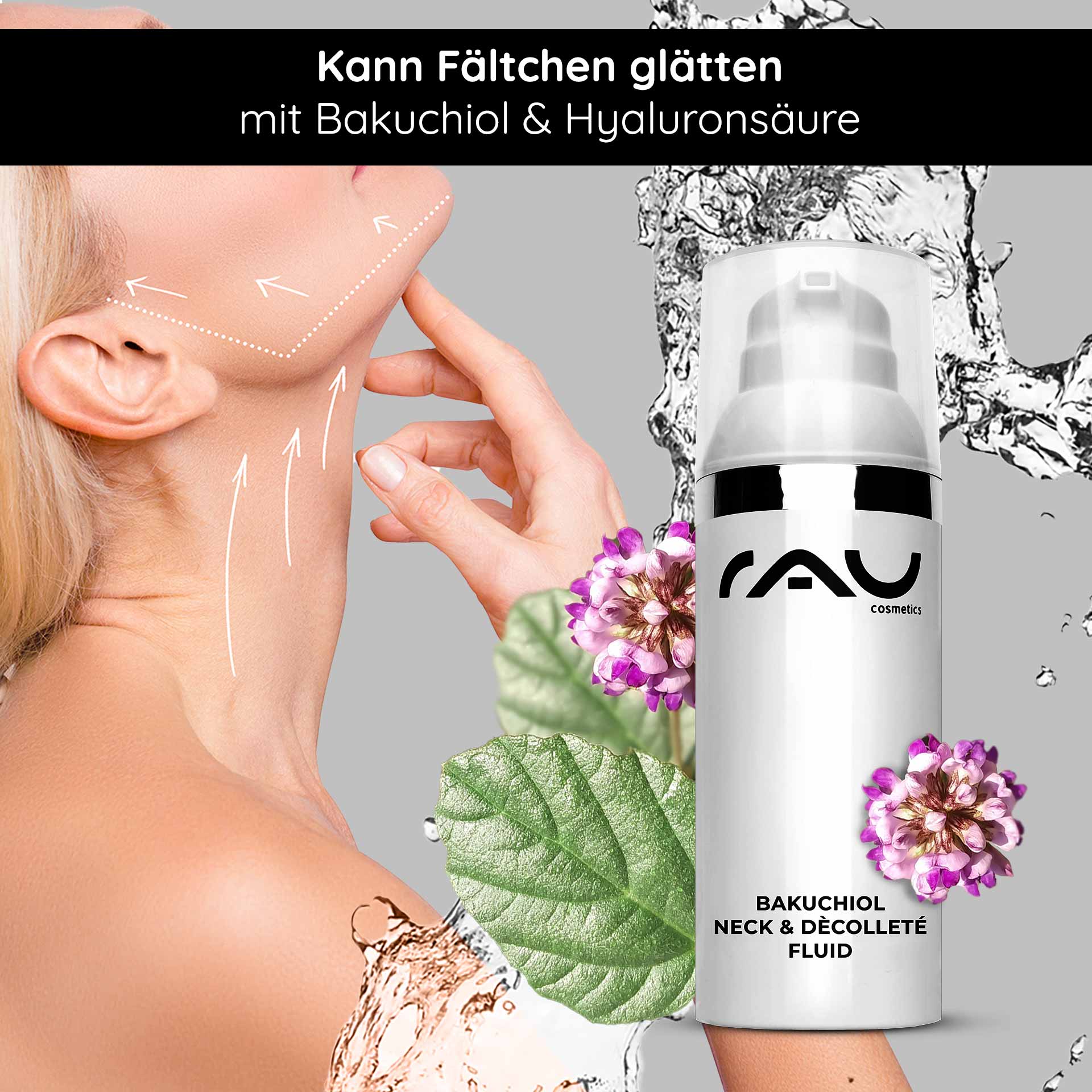 Bakuchiol Neck- & Dekolletee  Fluid 50 ml Gel bei Halsfalten Bakuchiol Neck- & Dekolletee  Fluid 50 ml Gel bei Halsfalten