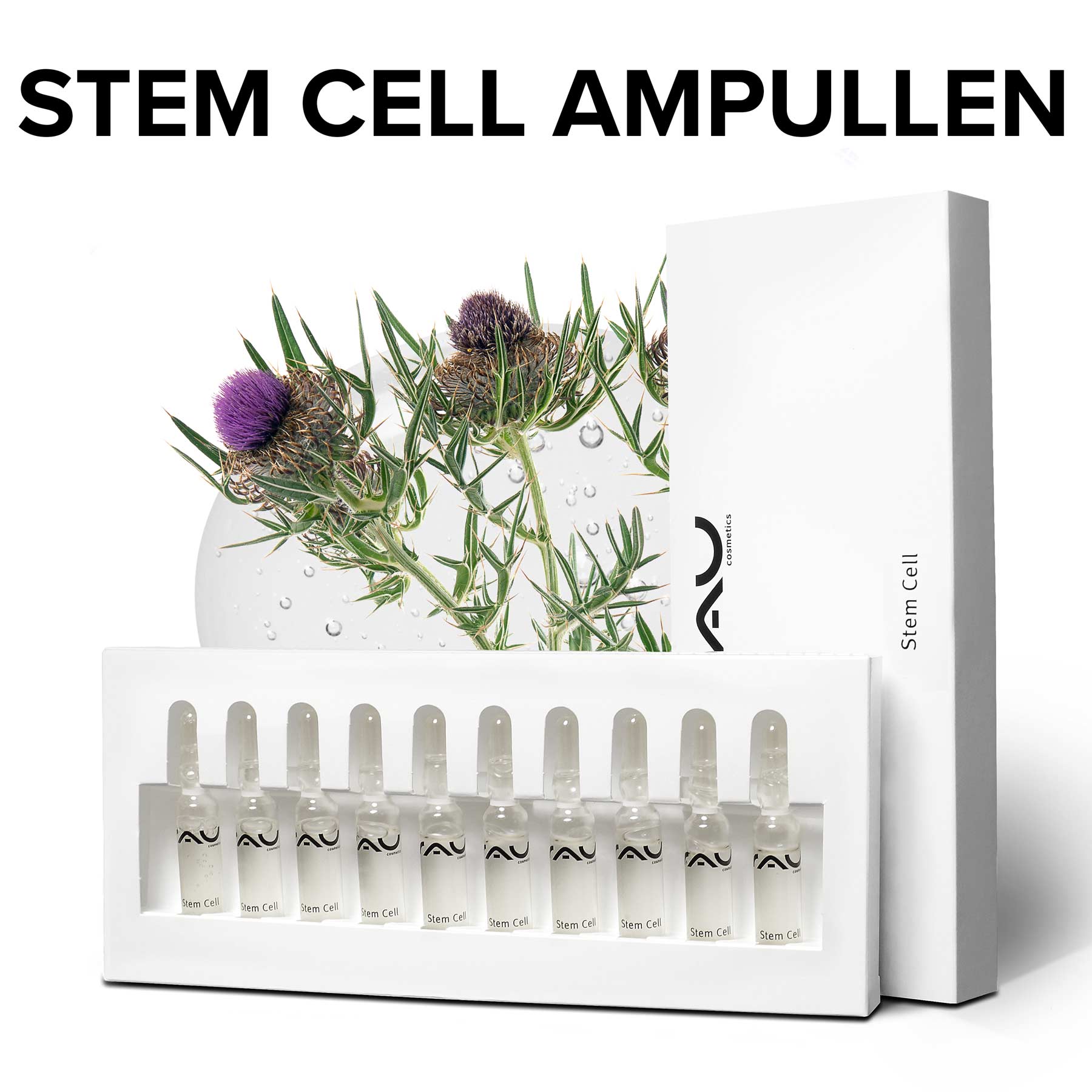 RAU Stem Cell Ampullen 10 Stück x 2 ml - Anti-Aging aus der Stranddistel Gesichtsserum Gesicht Ampullen Anti-Aging Reife Haut Wirkstoffkosmetik