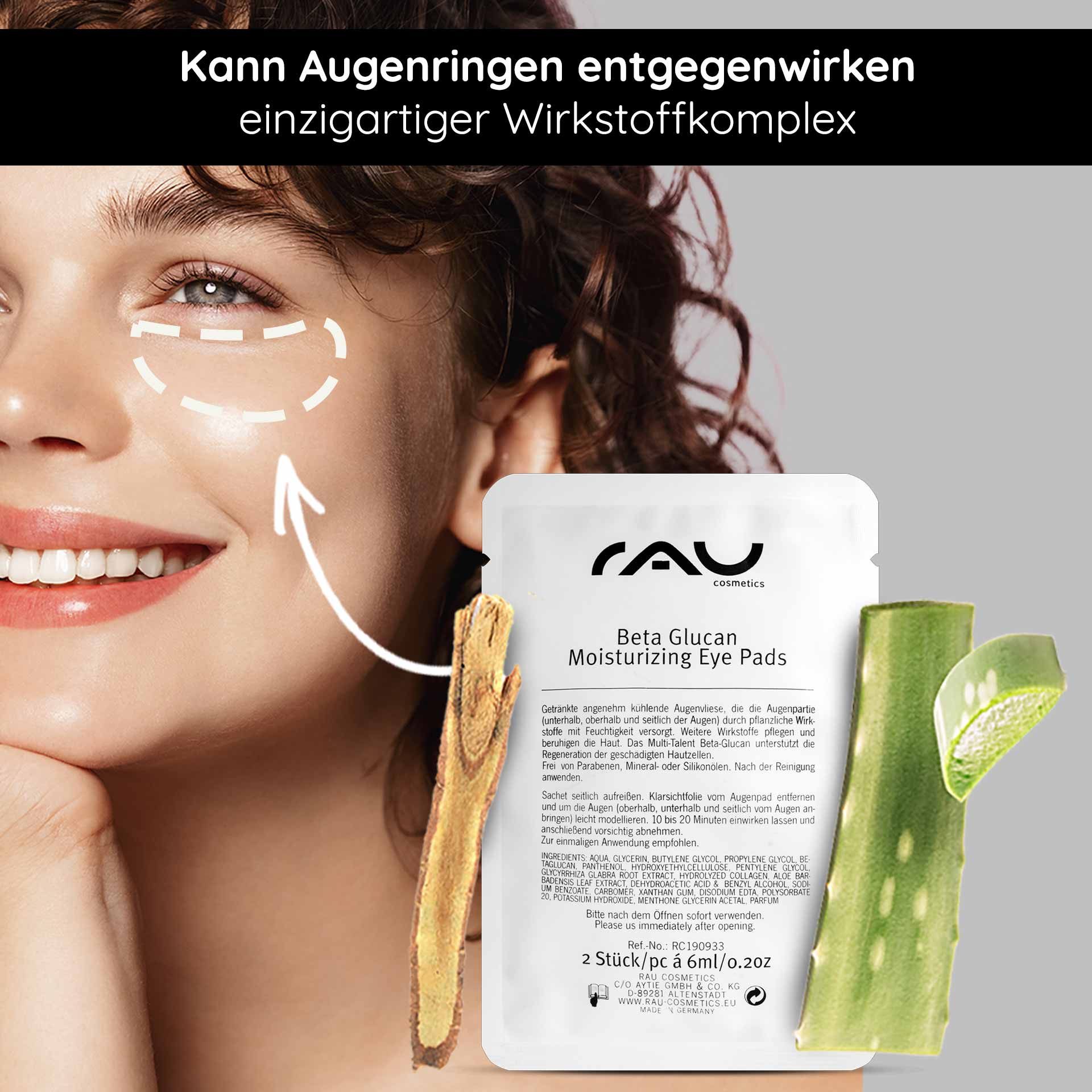 Beta Glucan Moisturizing Eye Pads 1 Paar Augenvlies Pads