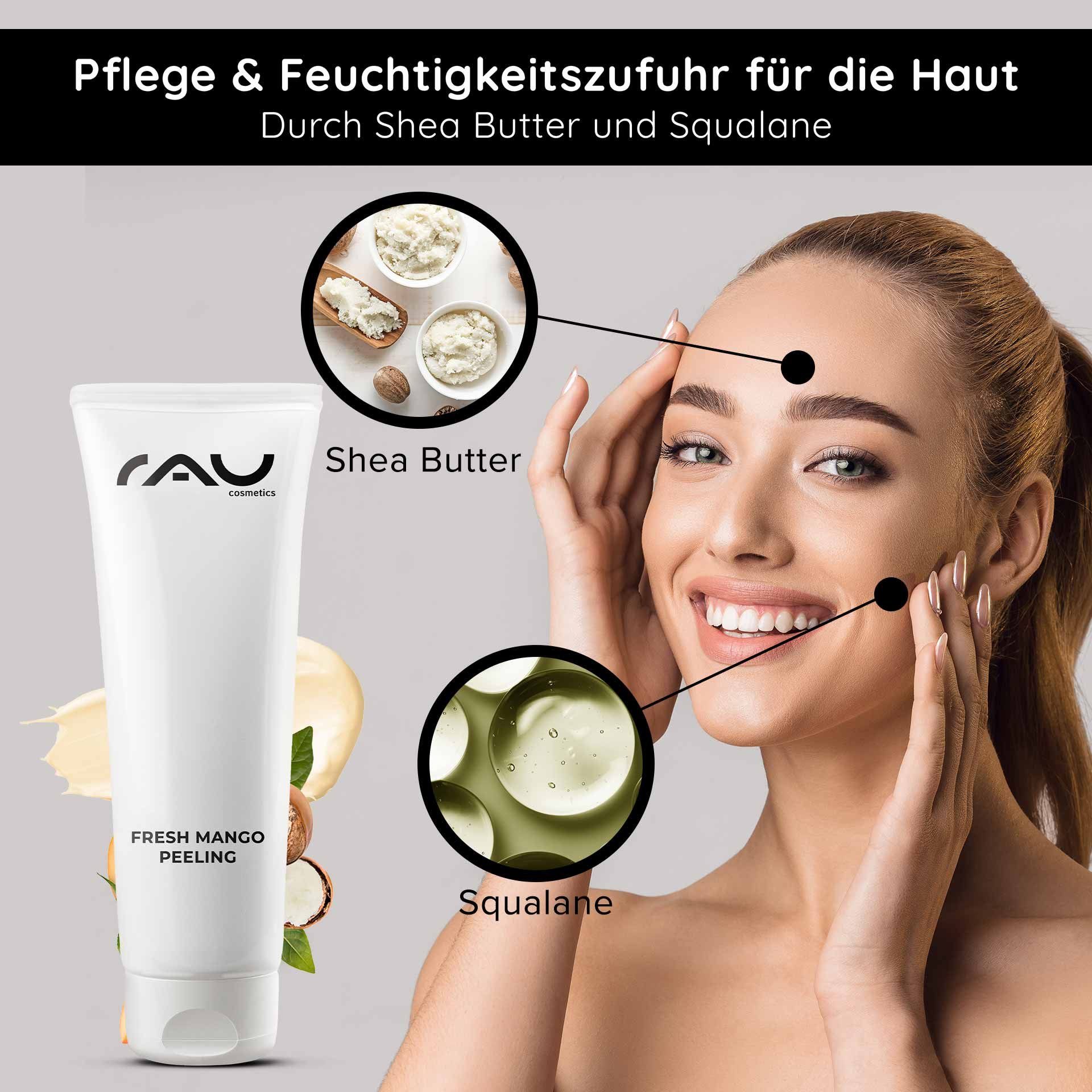 Fresh Mango Peeling Textur — Cremiges Gel mit feiner Konsistenz