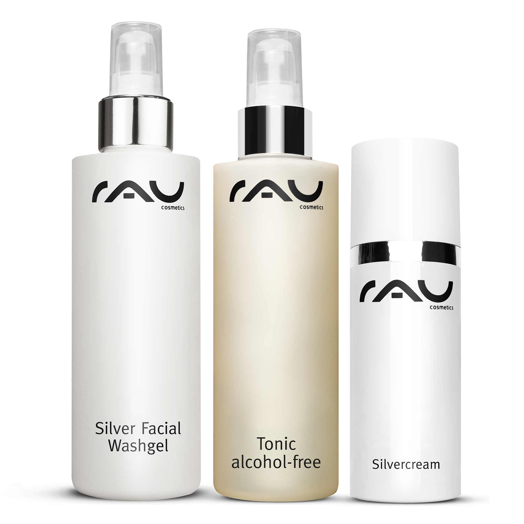 RAU Cosmetics Couperose Pflege Set Basis Routine Rote Äderchen Rötungen Hautpflege Reinigung Gesichtspflege Onlineshop Kosmetik