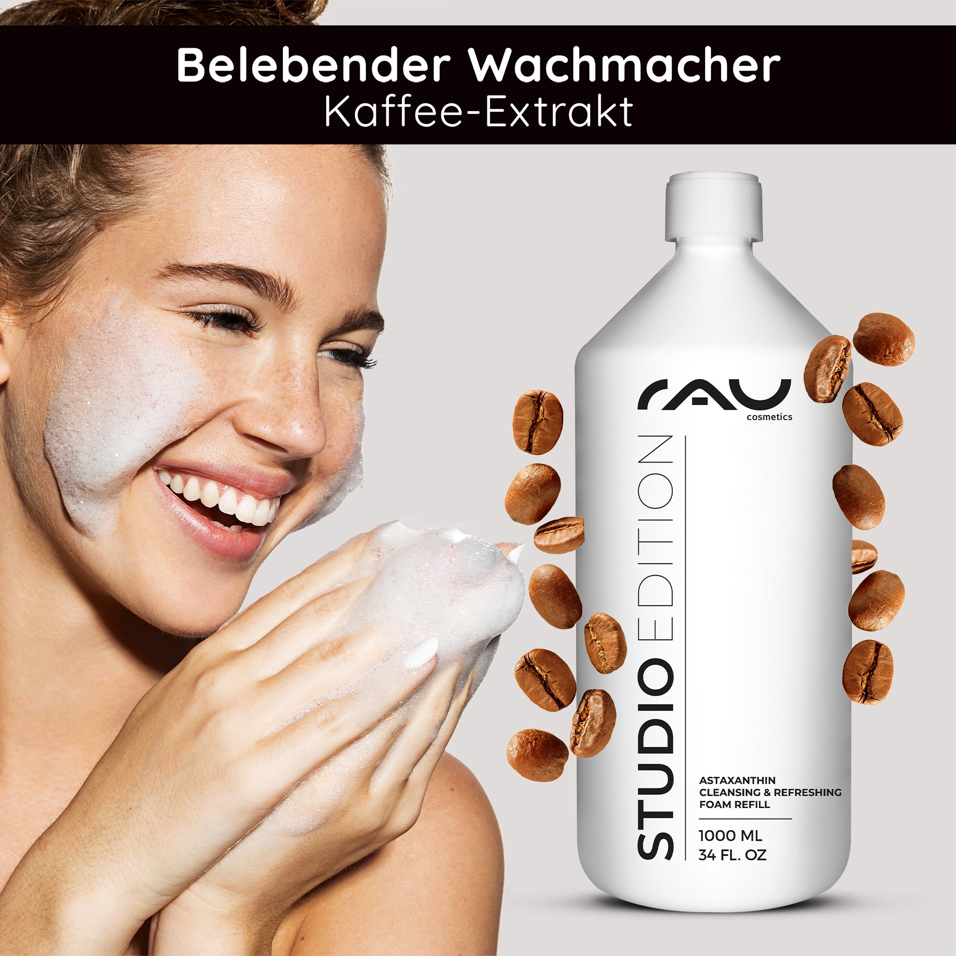 Refreshing skin feel after using the Astaxanthin Cleansing Foam.