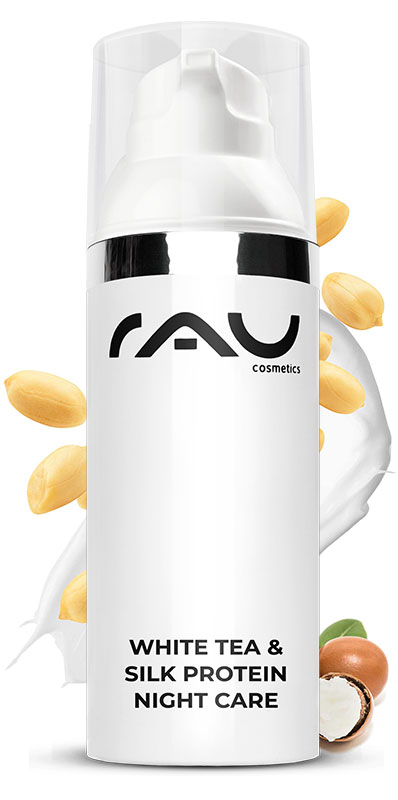 RAU White Tea & Silk Protein Night Care 50 ml - mit Seidenproteinen, Weißem Tee & Sheabutter