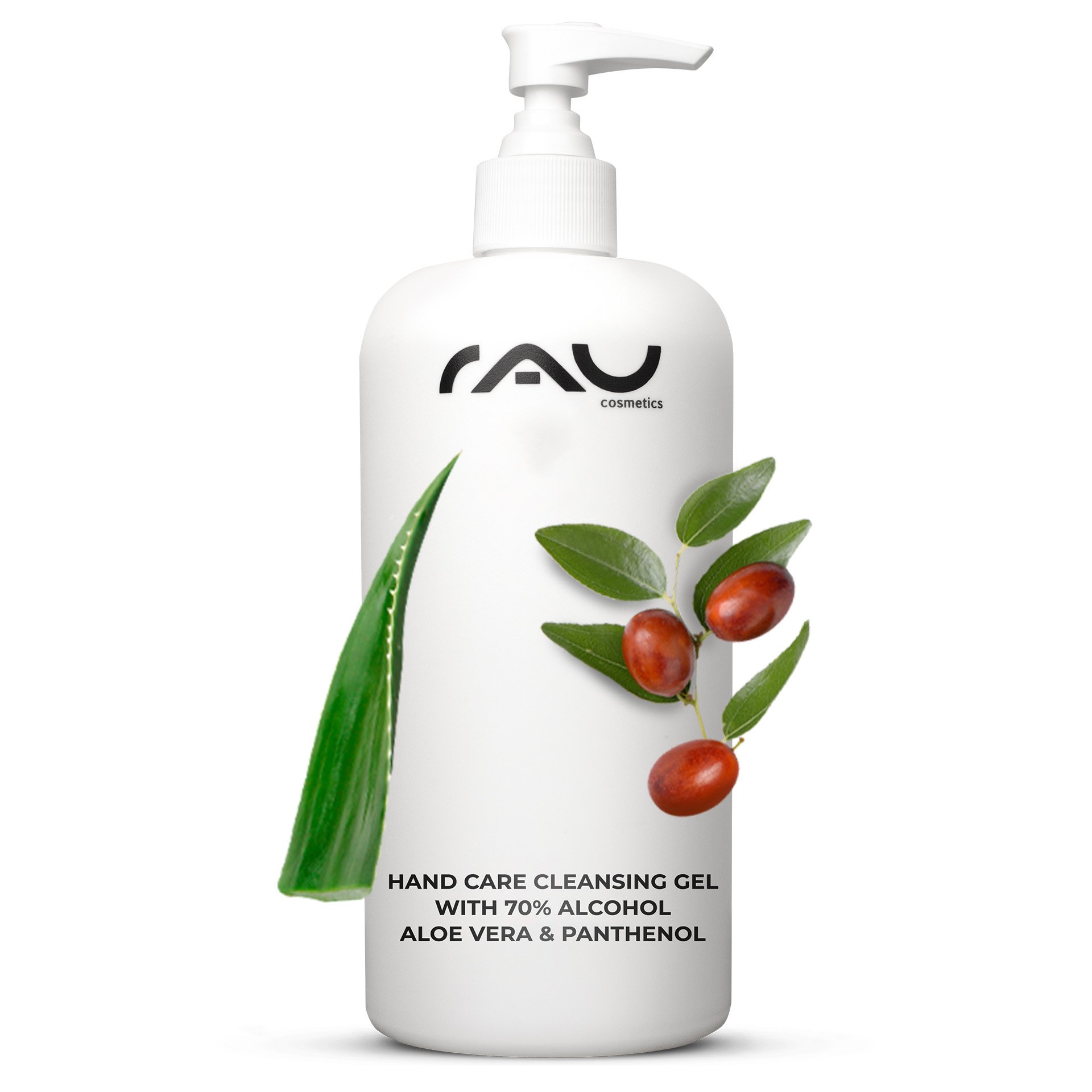Produktflasche der Hand Care Cleansing Gel 500 ml Desinfektion & Pflege in elegantem Design.