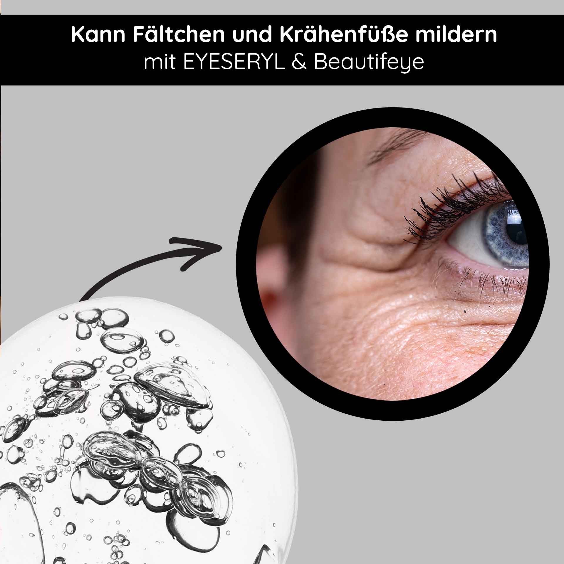 Eye Lifting Roll On 10 ml für eine strahlende Augenpartie Augenpflegeprodukt mit EYESERYL und Beautifeye zur Milderung von Fältchen und Krähenfüßen, zeigt Hautpartie mit feinen Linien und Augenbereich.