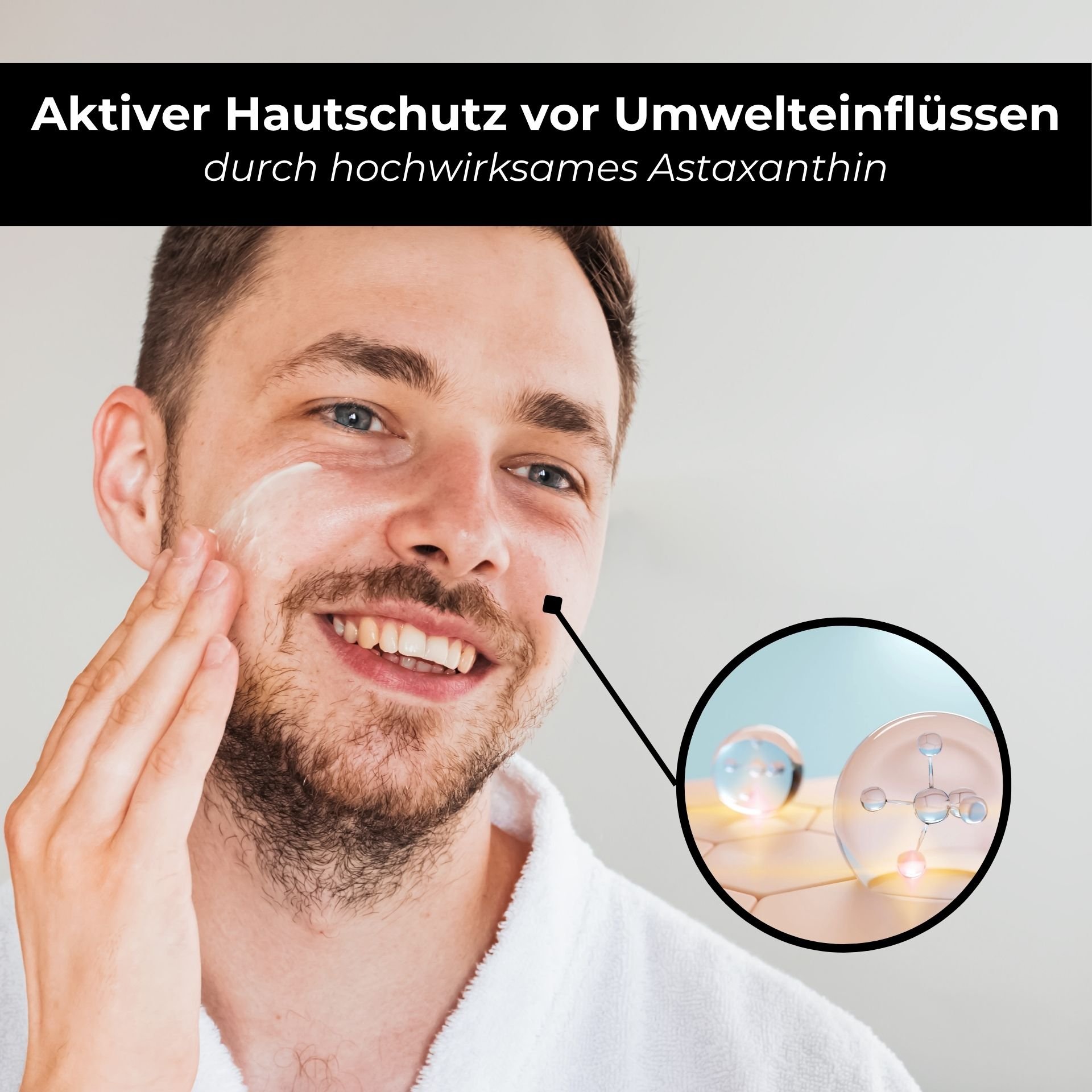 Beruhigende Wirkung des After Shaves nach der Rasur.