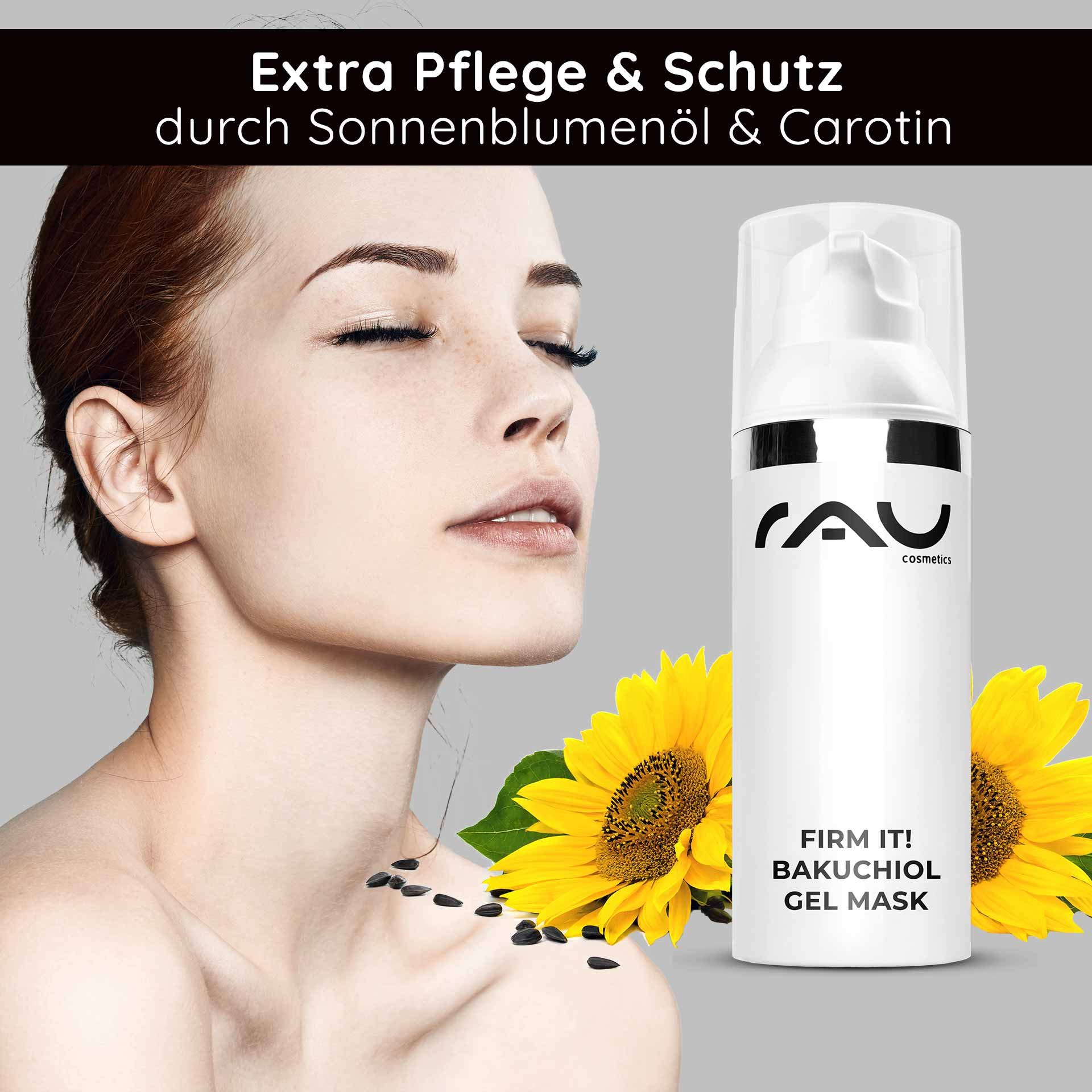 Nahaufnahme der blauen Gel-Textur der Bakuchiol Maske.