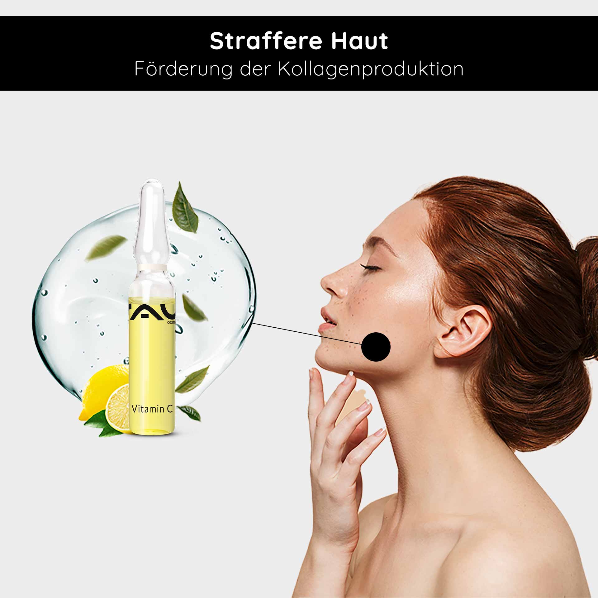 Vitamin C Ampoules 14x2 ml for mature & blemished skin Vitamin C Ampulle von RAU Cosmetics mit Zitrusfrüchten und frischer Haut, fördert Kollagenproduktion und strafft die Haut.