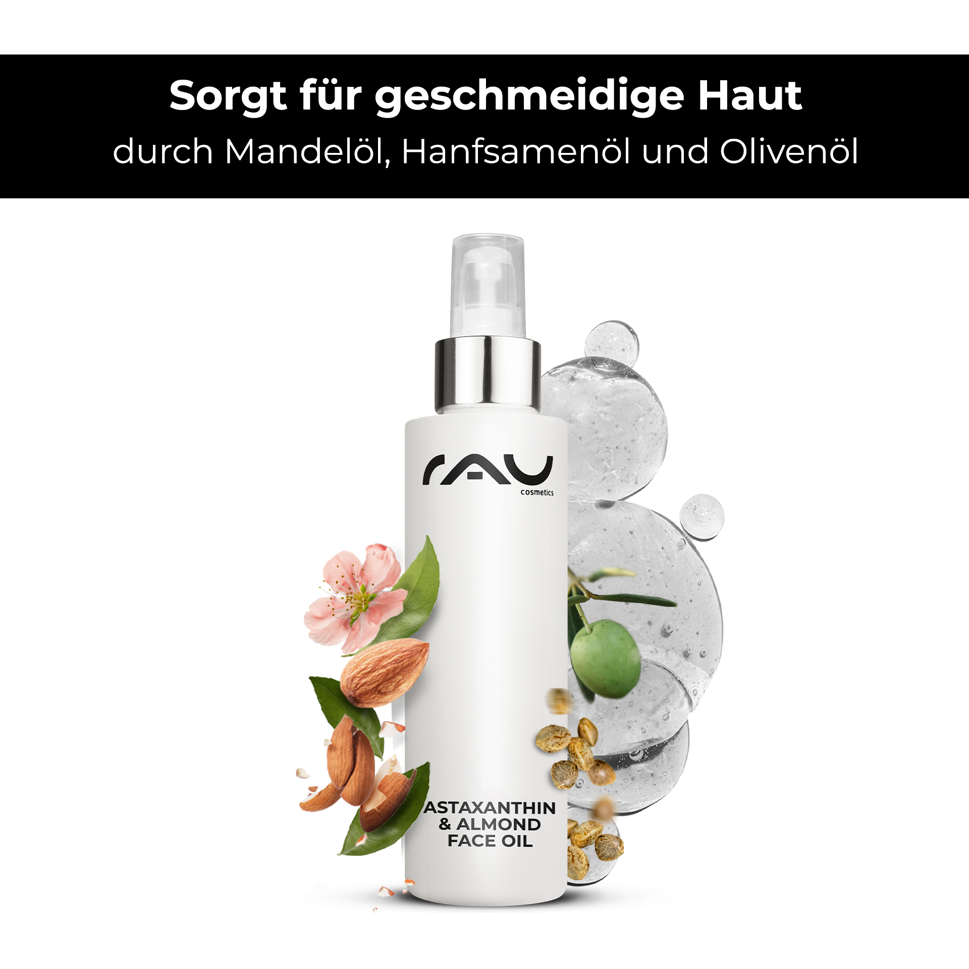 Astaxanthin & Almond Face Oil 100 ml Flasche, Kräuterig, Kräuter, Pflanze, Lotion