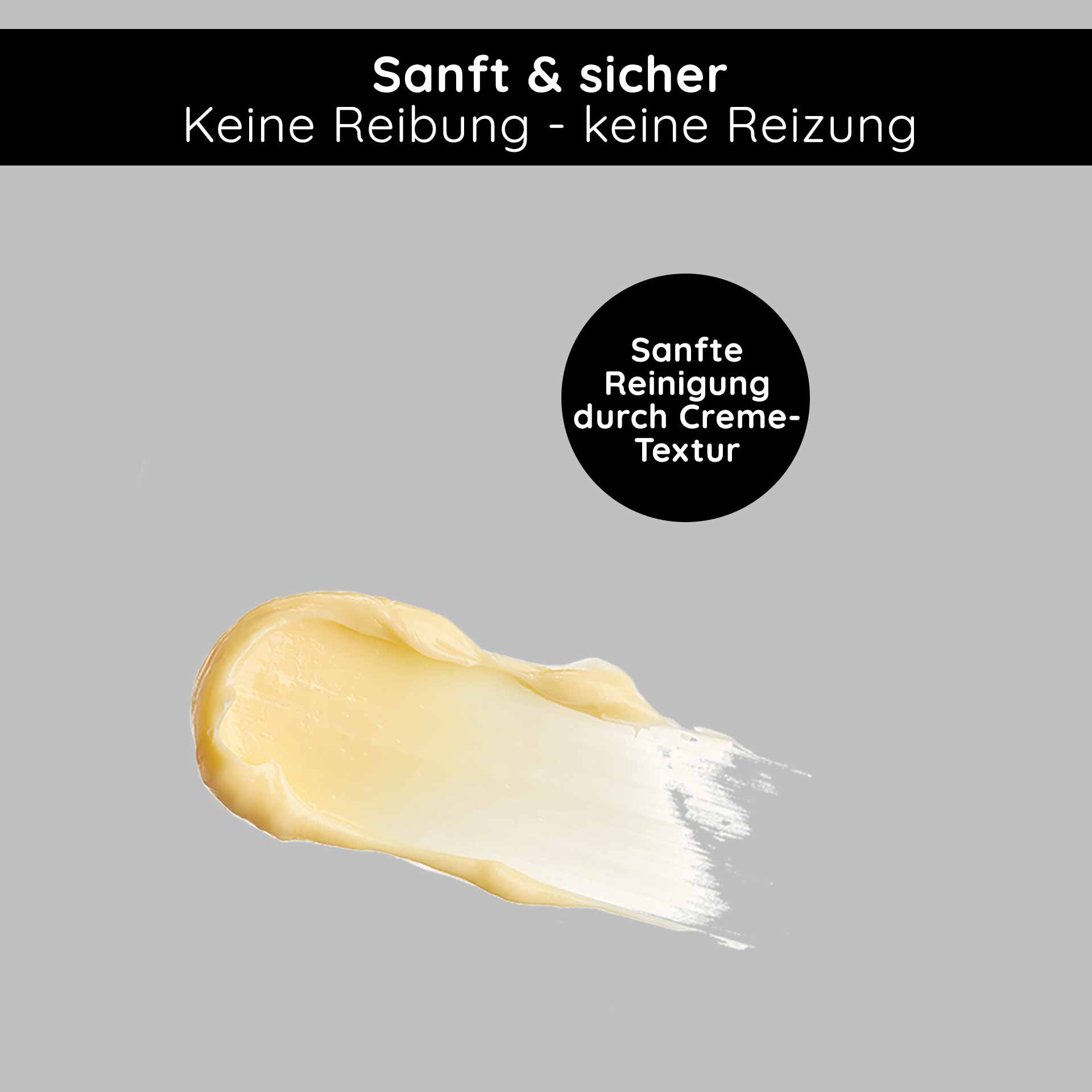 Sanfte Creme-Textur des RAU Sunflower Enzyme Peelings, betont die schonende, reibungslose Reinigung ohne Hautreizung, ideal für empfindliche Haut.