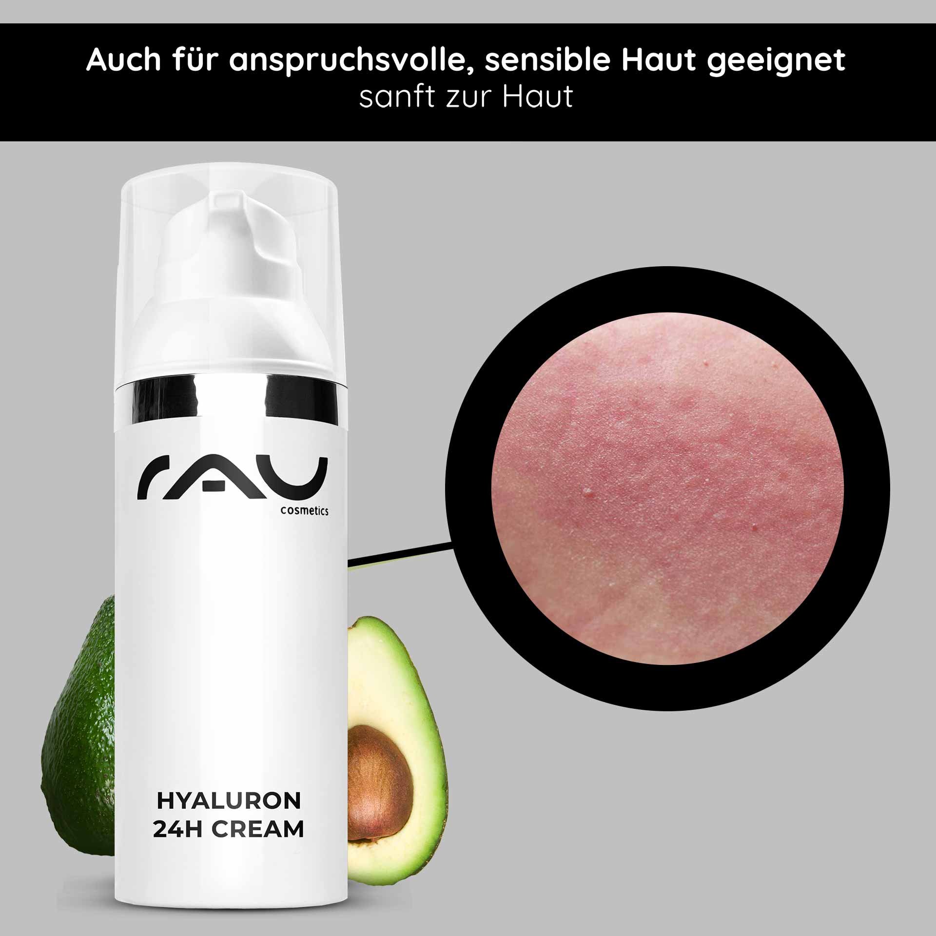 Nourishing Texture: The white, supple Hyaluron cream on a fingertip ready for application.
