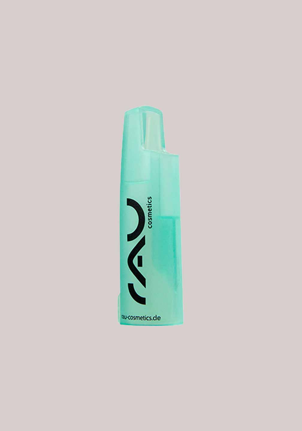 Transparente grüne Flasche mit dem Markenname 'AU' für das Ampullenöffner & Applikator Set von RAU Cosmetics.