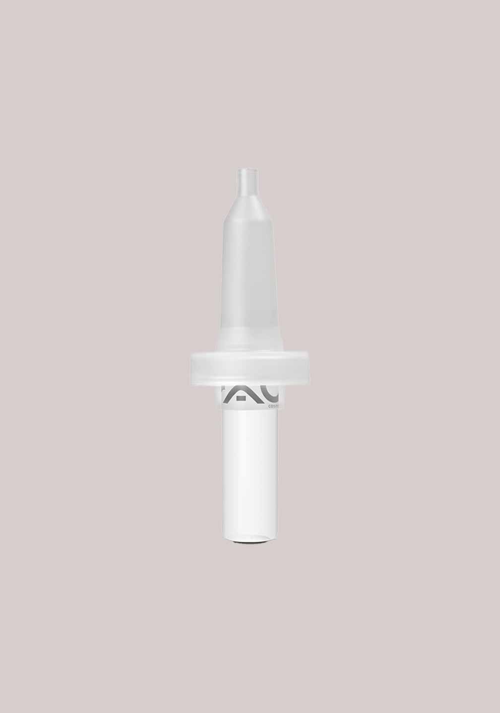 Transparente Ampullenöffner für das RAU Cosmetics Applikator Set mit glattem Design und sichtbarem Logo.