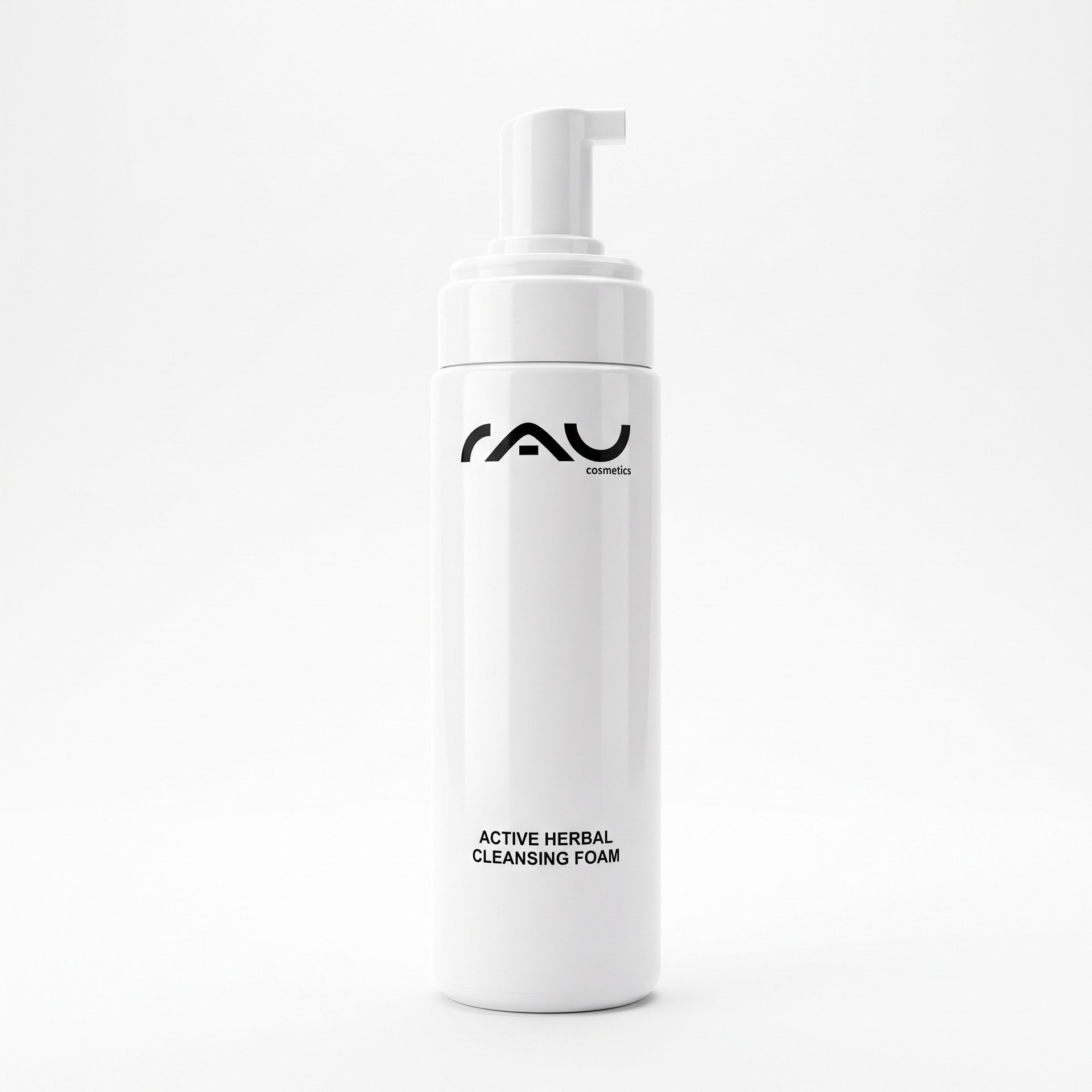 RAU Cosmetics Beyond Active Herbal Cleansing Foam 200 ml – milder Reinigungsschaum für das Gesicht, Reinigungsschaum, Gesichtsreiniger, Kräuterpflege, Schaumpumpe, weiße Flasche
