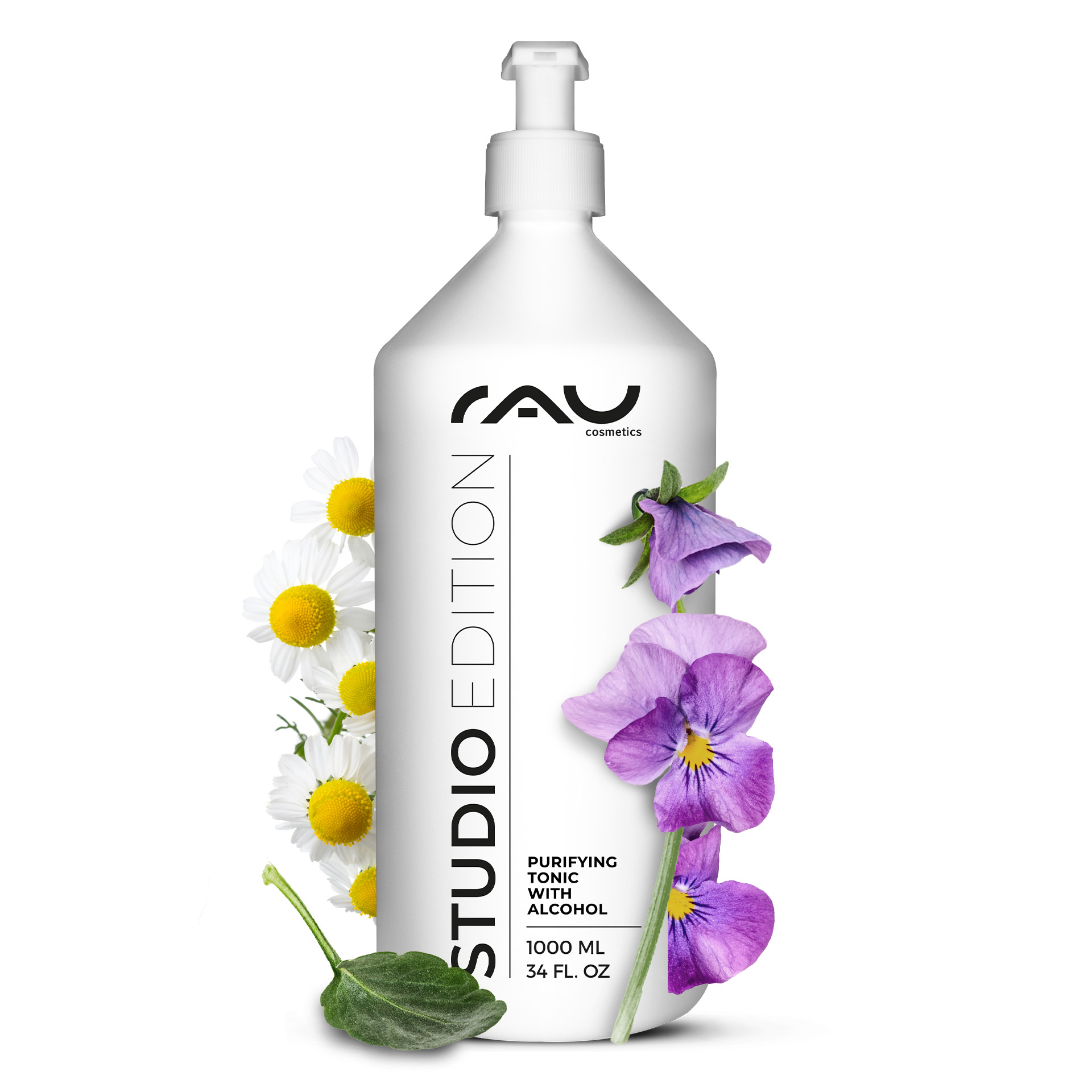 Purifying Tonic with alcohol 1000 ml gegen unreine Haut Flasche, Lotion, Blume, Pflanze, Kräuterig