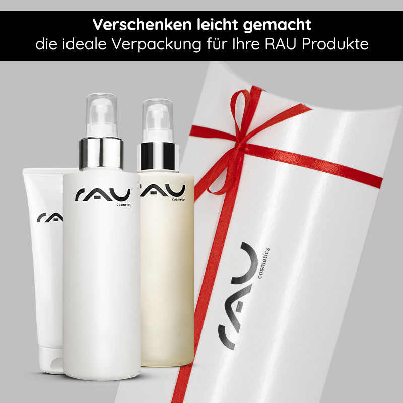 Geschenkverpackung "Kissen" mit roter Schleife