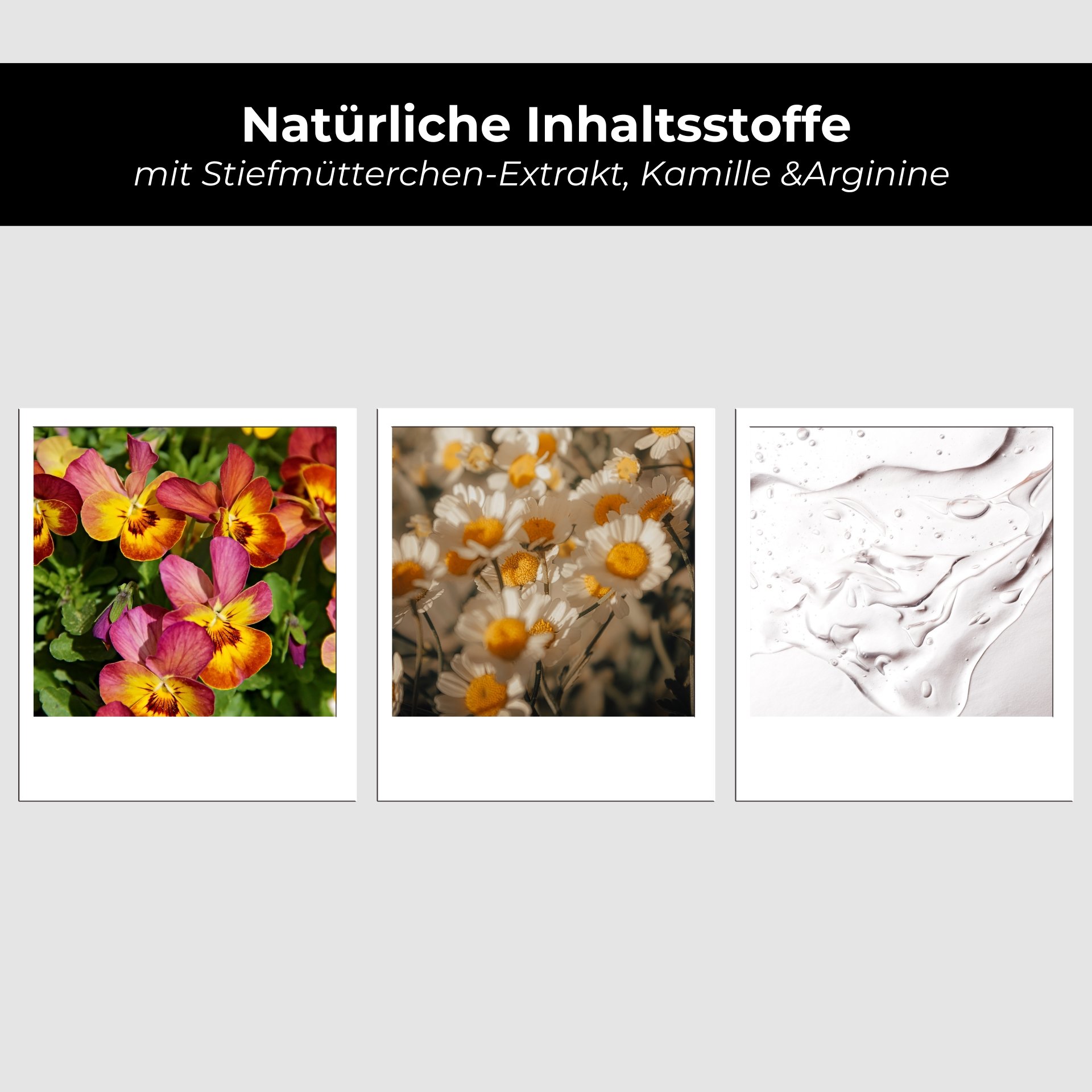 Collage aus verschiedenen Blütenblättern und Anemonen, die die pflanzlichen Inhaltsstoffe des Purifying Tonic repräsentieren.