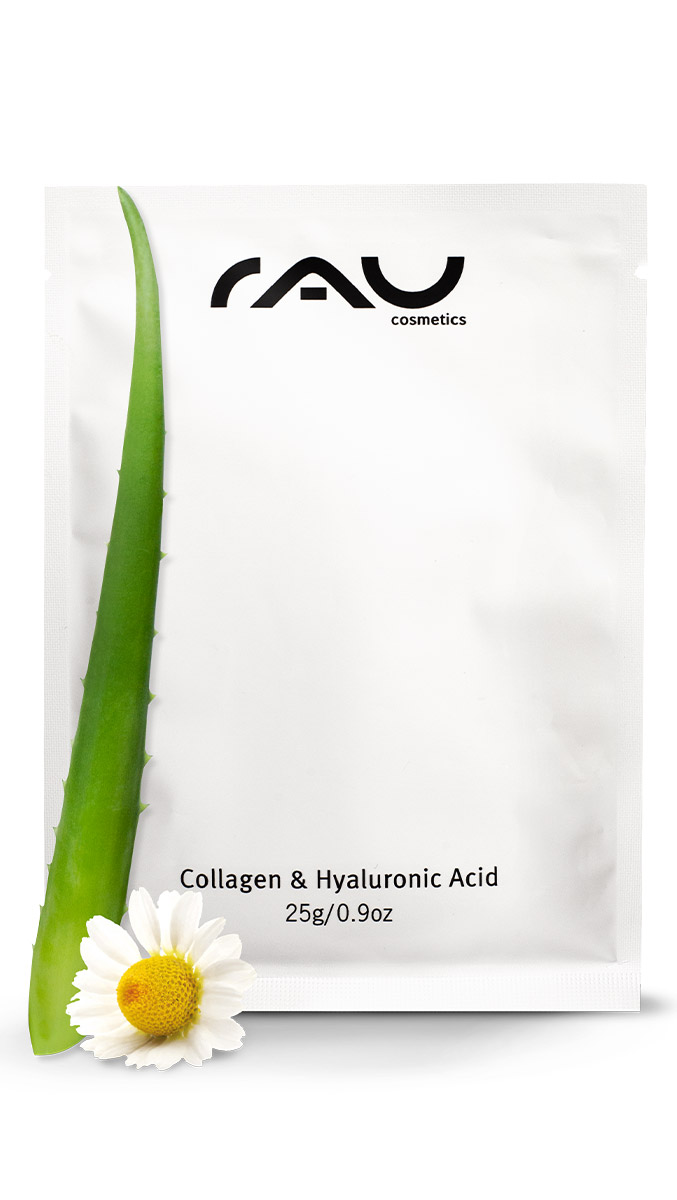 RAU Collagen & Hyaluronic Acid Vliesmaske Hautpflege Gesichtspflege Gesichtsreinigung Anti-Aging feuchtigkeitsspendende Vliesmaske