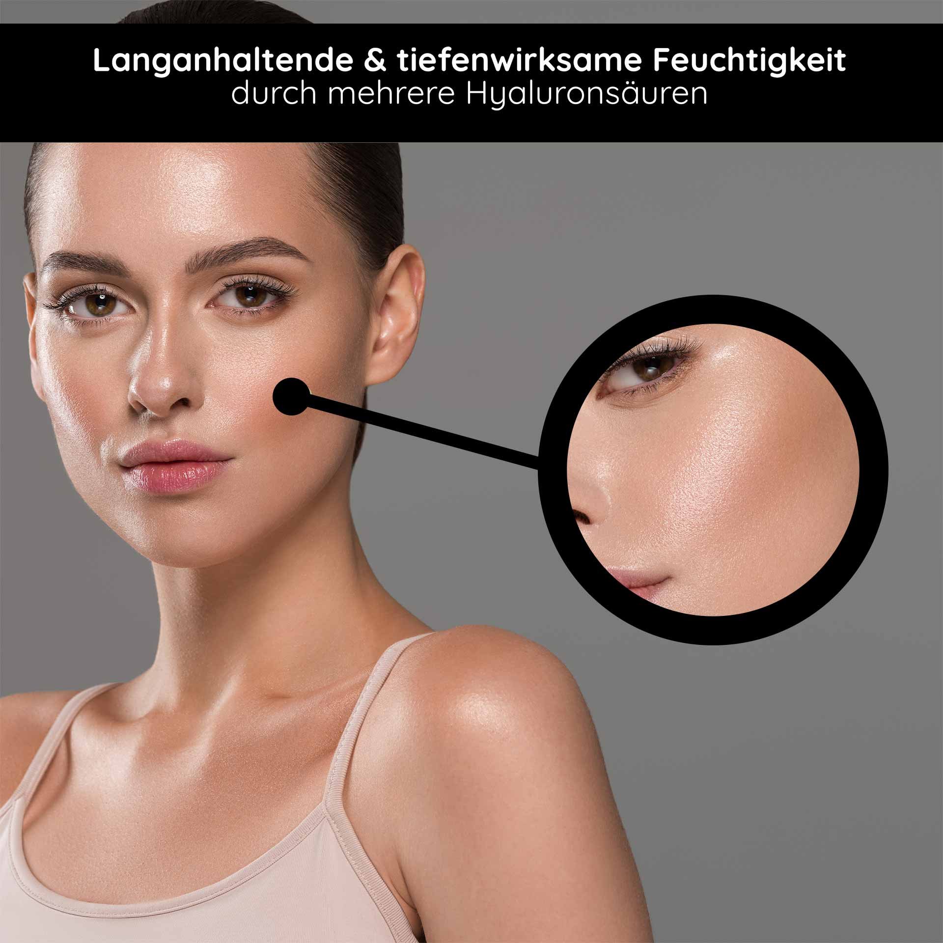 Gentle Application: A hand evenly distributes the hydrating cream on the facial skin.