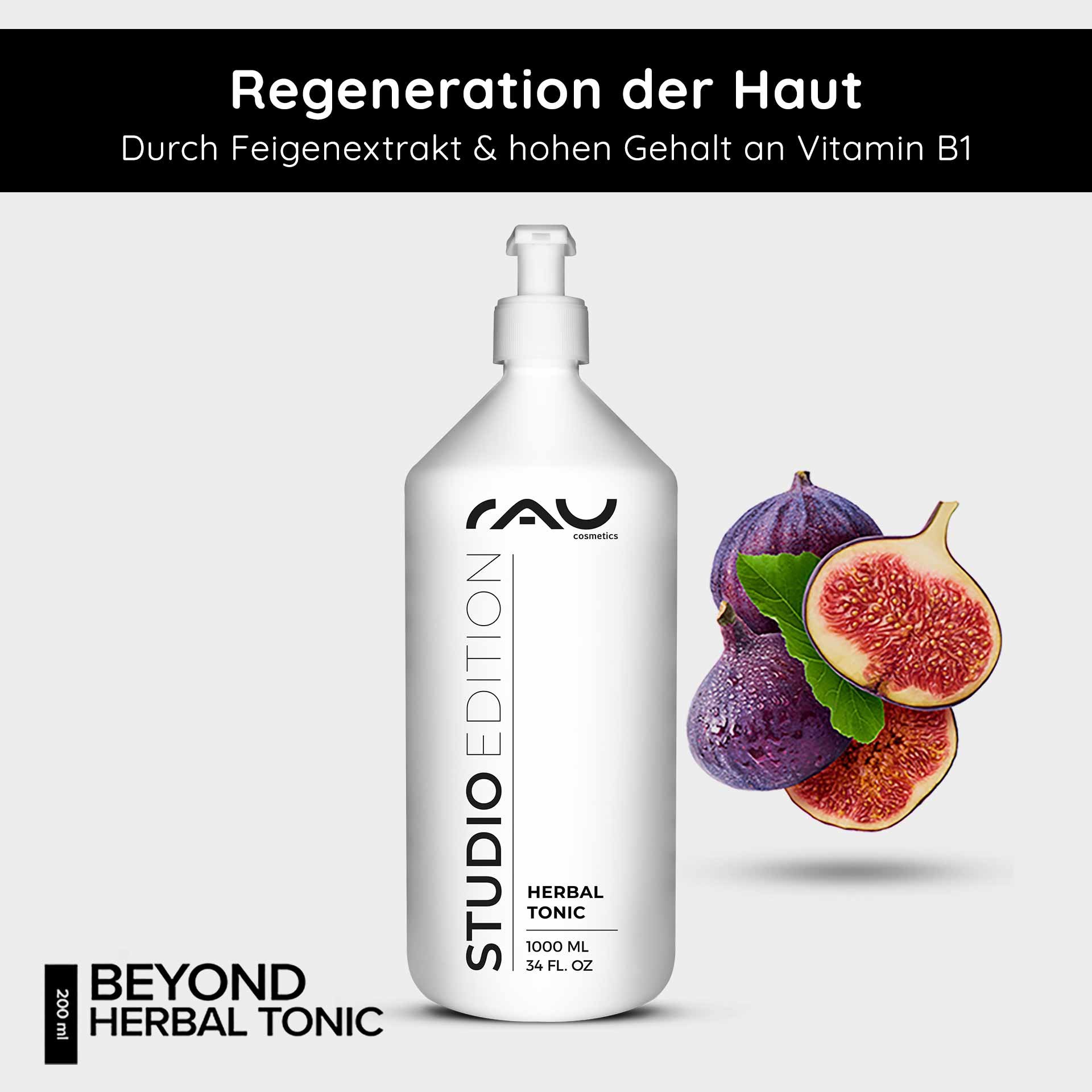 RAU Cosmetics Studio Edition Herbal Tonic Gesichtswasser 1000 ml – regenerierendes, feigenextraktreiches Tonikum zur Hautpflege