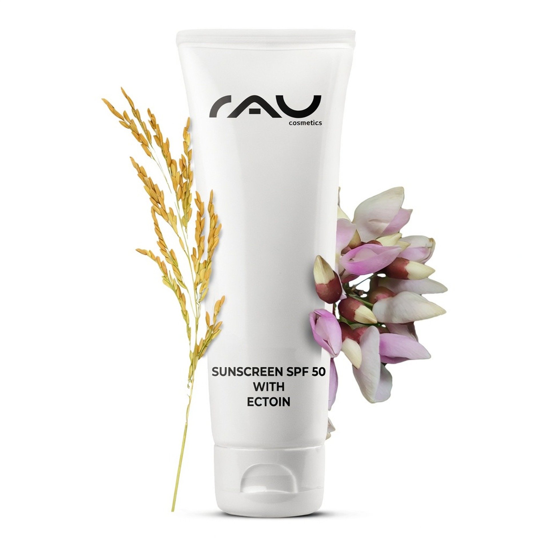 RAU Cosmetics Sunscreen SPF 50 with Ectoin 75 ml — weiße Tube, Gesichtssonnenpflege LSF 50, Sunscreen, SPF 50, Cream, With Ectoin, White tube